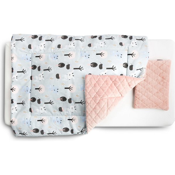 Komplet do łóżeczka z pluszem karo Sensillo - jelonki