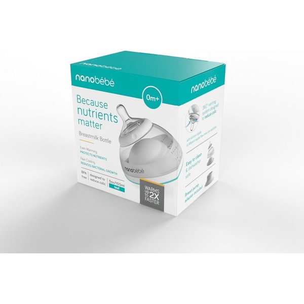 Butelka na mleko 150 ml Nanobebe - turkusowy