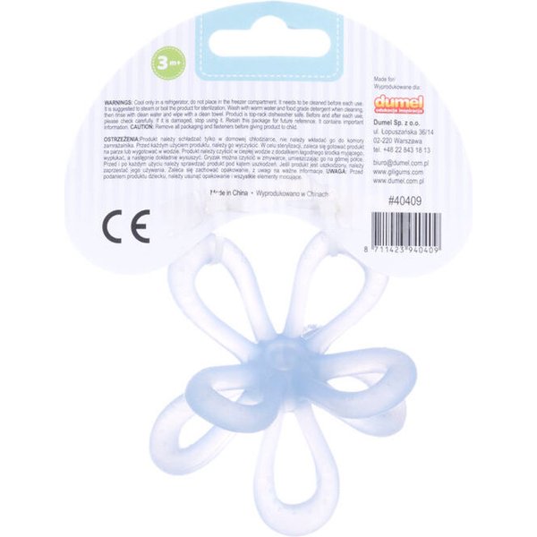 Gryzak uspokajający silikonowy Kwiatek Giligums - Niebieski