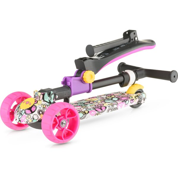 Hulajnoga trójkołowa składana, jeździk 2w1 LED Stars WYPRZEDAŻ - 3