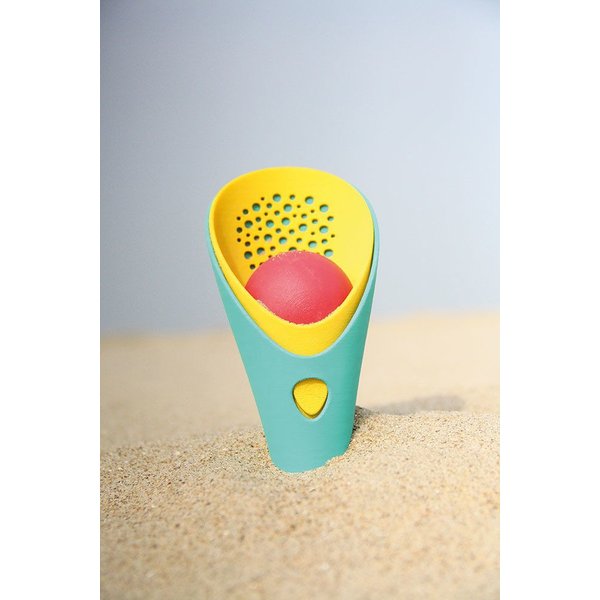 Zestaw 2 łopatek wielofunkcyjnych z piłeczką Cuppi Quut - Green, yellow, cherry