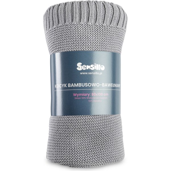 Kocyk Bambusowo-bawełniany 80x100cm Sensillo - Szary