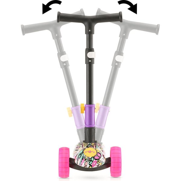 Hulajnoga trójkołowa składana, jeździk 2w1 LED Stars WYPRZEDAŻ - 3