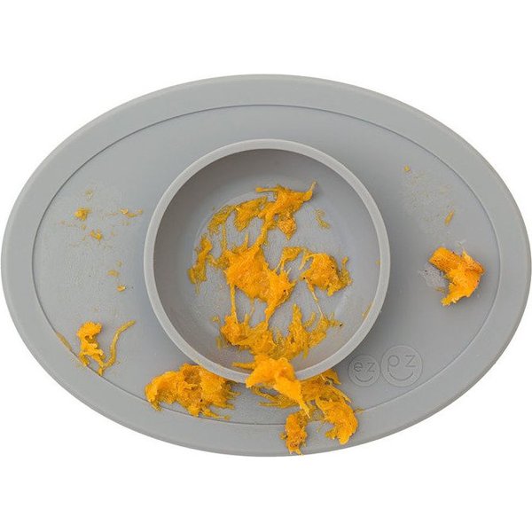 Komplet naczyń silikonowych First Foods Set EZPZ - szary