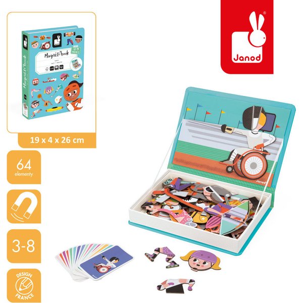 Magnetyczna układanka Magnetibook Janod - Sport