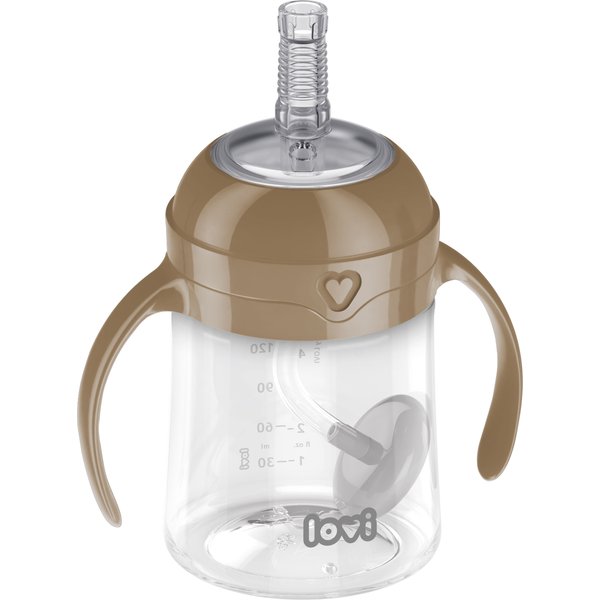 Pierwszy kubek z obciążoną słomką 150ml Lovi - brown