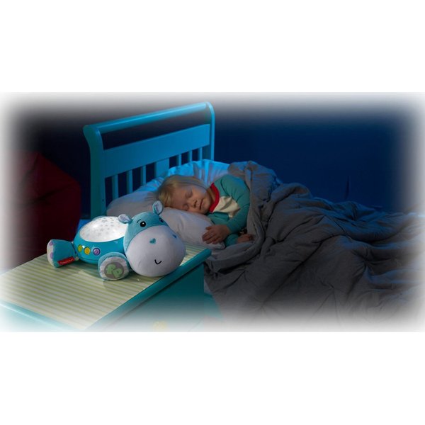 Uspokajacz Hipcio z projektorem Fisher Price - niebieski
