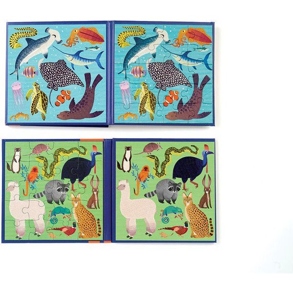 Puzzle magnetyczne Mudpuppy - Zwierzęta lądowe i wodne