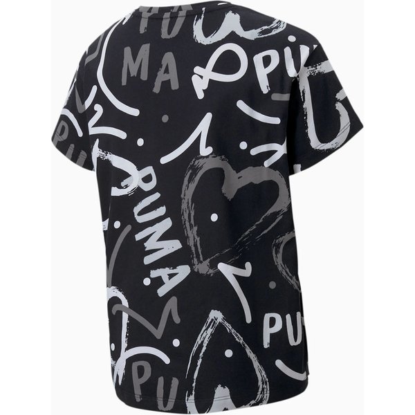 Koszulka dziewczęca Alpha AOP Tee Puma - czarna