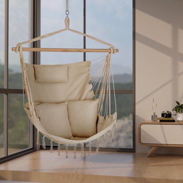 Fotel brazylijski, hamak Boho XXL Outtec - beige