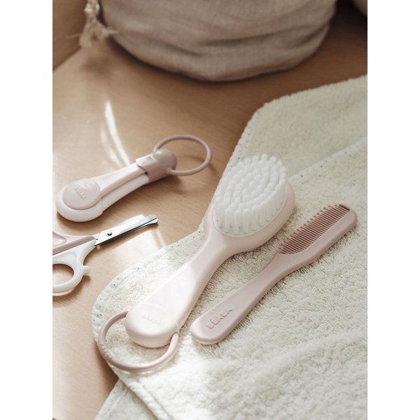 Szczoteczka do włosów i grzebień Beaba - Old Pink