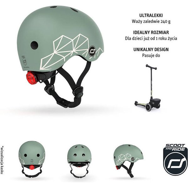 Kask dla dzieci 1-5 lat Scootandride - Green Lines