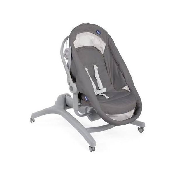 Leżaczek krzesełko Baby Hug Air 4w1 Chicco + materacyk piankowy Fiki Miki - dark grey