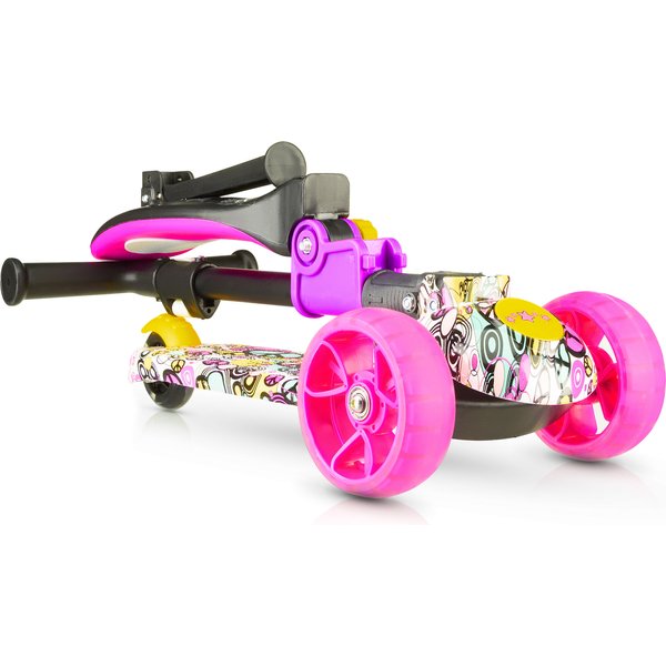 Hulajnoga trójkołowa składana, jeździk 2w1 LED Stars WYPRZEDAŻ - 3