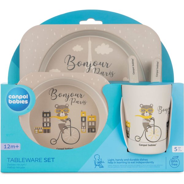 Zestaw naczyń 5 el. Bonjour Paris Canpol - beżowy