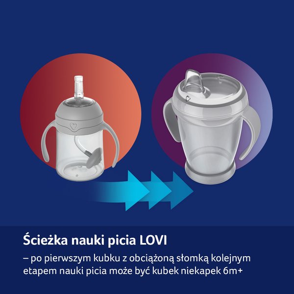 Pierwszy kubek z obciążoną słomką 150ml Lovi - brown