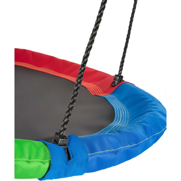 Huśtawka ogrodowa, bocianie gniazdo z flagami XXL Outtec - czarna/kolor