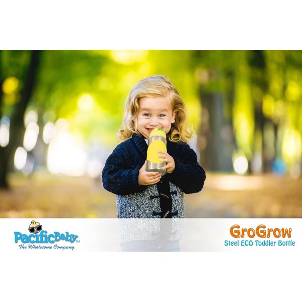 Butelka ze smoczkiem GroGrow 300 ml Pacific Baby - silver pink