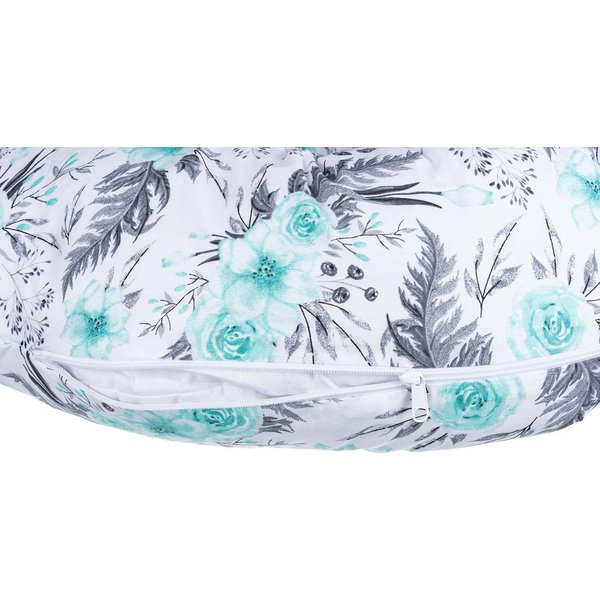 Poduszka do karmienia duża Różany ogród Amy - mięta