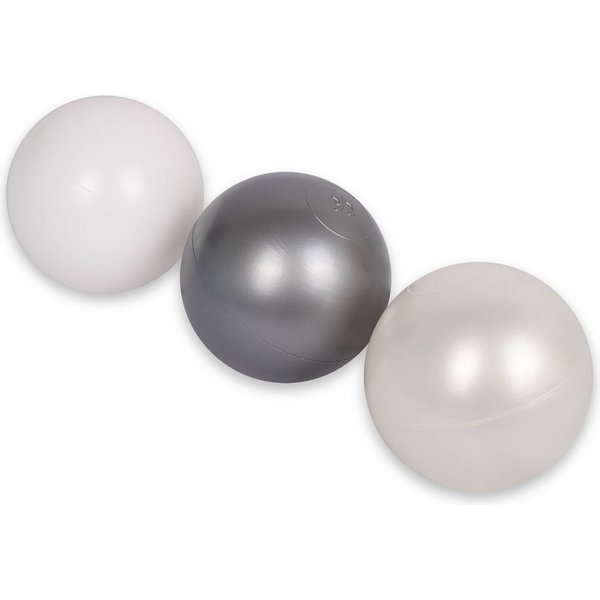 Suchy basen z kulkami Velvet Infantilo - khaki/szare kulki