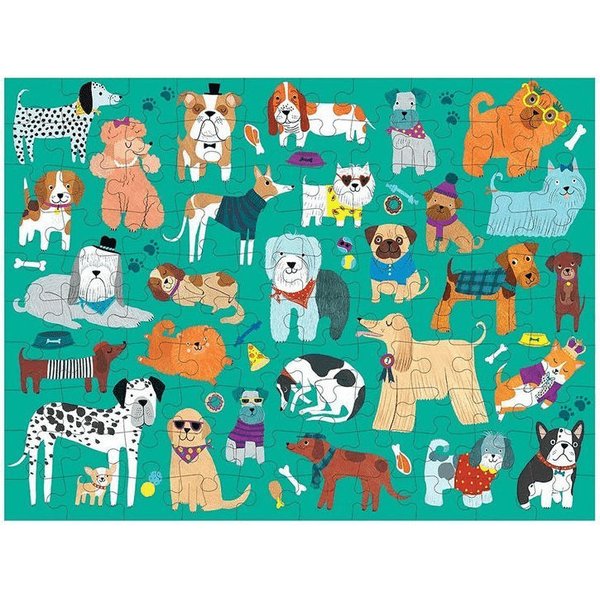 Puzzle dwustronne 100 elementów Mudpuppy - Koty i psy