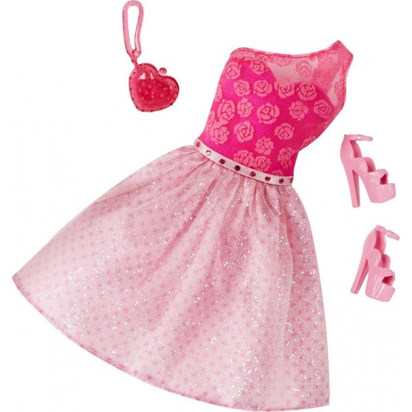 Barbie sukienka z dodatkami Mattel - różowa