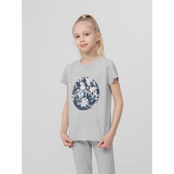 Koszulka dziewczęca HJL22 JTSD006 4F - szara