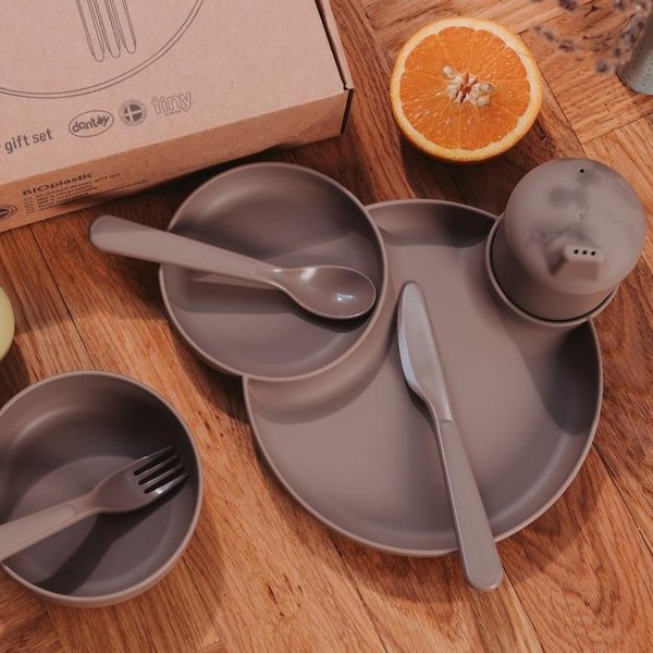 Zestaw obiadowy Tiny Dinnertime BioBased Dantoy - Mokka