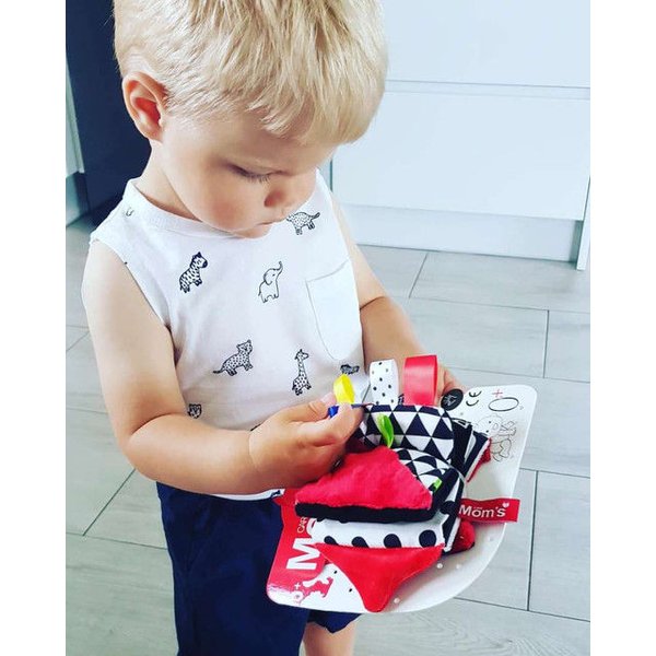 Mała książeczka kontrastowa Mom's Care - Czerwona