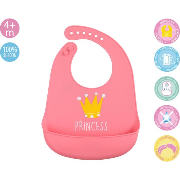 Silikonowy śliniaczek Kiokids - różowy