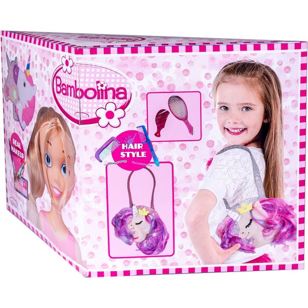 Lalka głowa do czesania 26cm z kosmetykami Smily Play