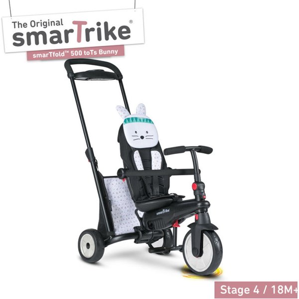 Rowerek trójkołowy składany Folding Trike 500 7w1 Smart Trike - czarny/różowy