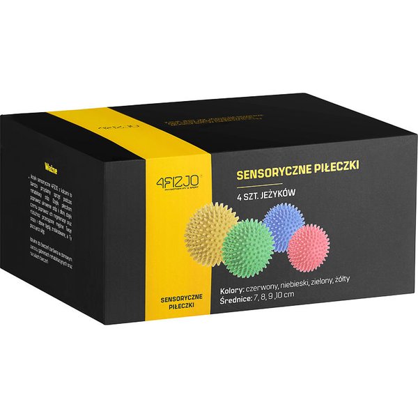 Piłki sensoryczne do masażu, jeżyki 4szt. 4Fizjo