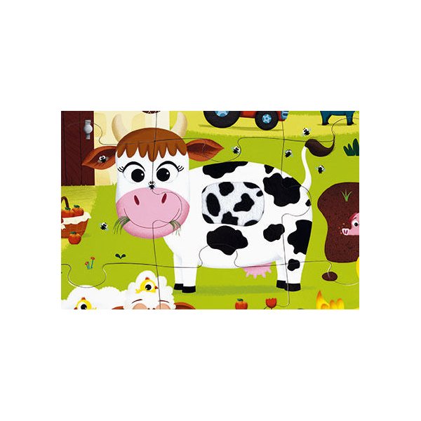 Puzzle sensoryczne 20 elementów Janod - farma