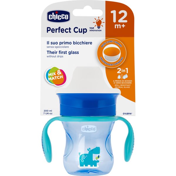 Kubek 360 do nauki picia 12m+ 200ml Chicco - chłopczyk