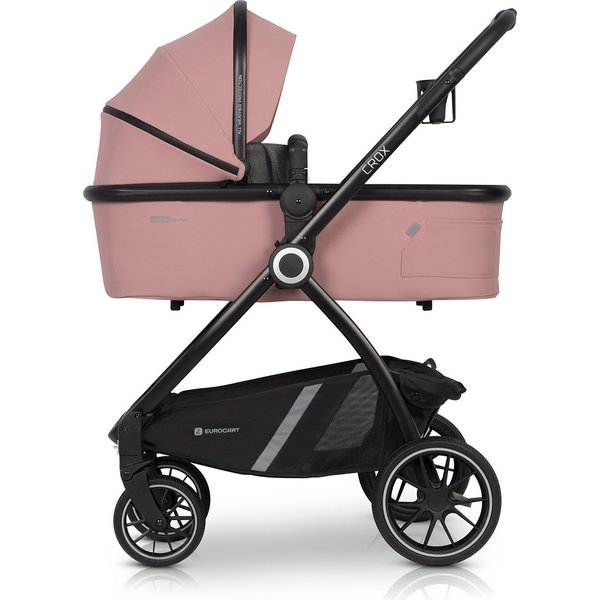 Wózek głeboko-spacerowy + torba 2w1 Euro-Cart - różowy