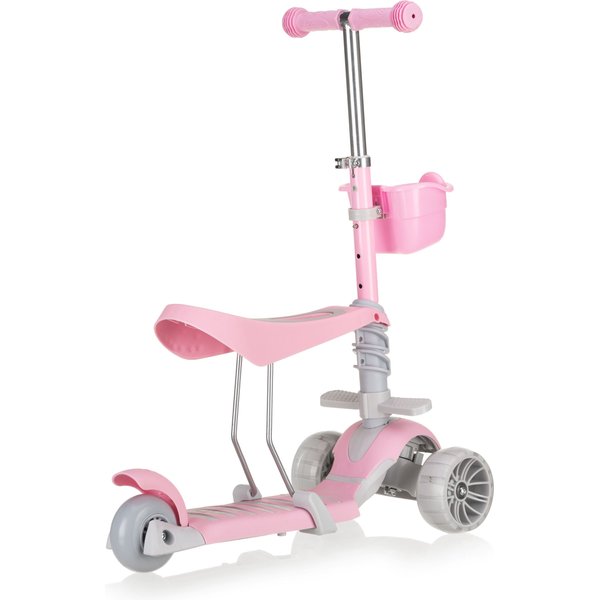 Hulajnoga trójkołowa, jeździk 3w1 Stars - różowy