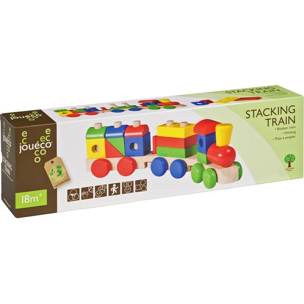 Drewniana kolejka-pociąg z klockami Joueco