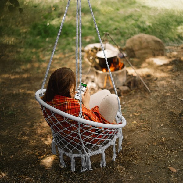 Huśtawka bocianie gniazdo boho XXL Outtec - grey