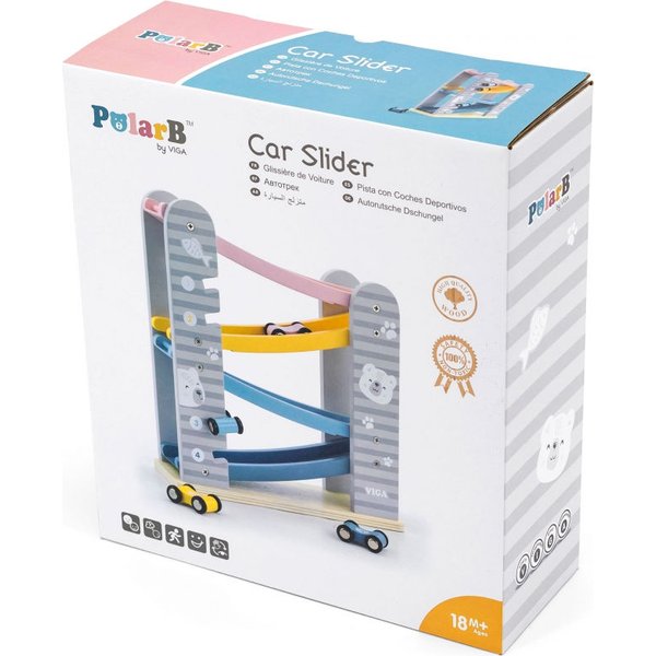 Drewniana zjeżdżalnia dla samochodzików Viga