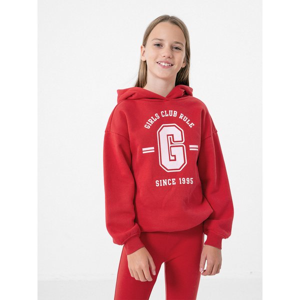 Bluza dziewczęca HJZ22 JBLD004 4F - czerwona