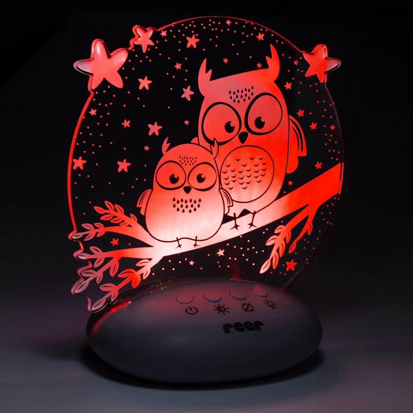 Lampka nocna LED na baterie 7 kolorów timer Reer - sowa