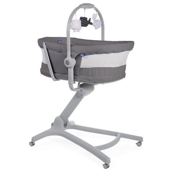 Leżaczek krzesełko Baby Hug Air 4w1 Chicco + materacyk piankowy Fiki Miki - dark grey