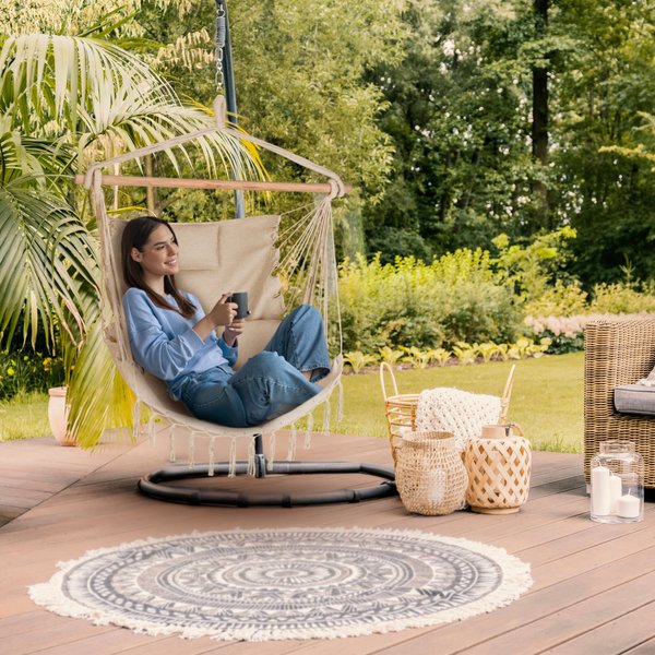 Fotel brazylijski, hamak Boho XXL Outtec - beige