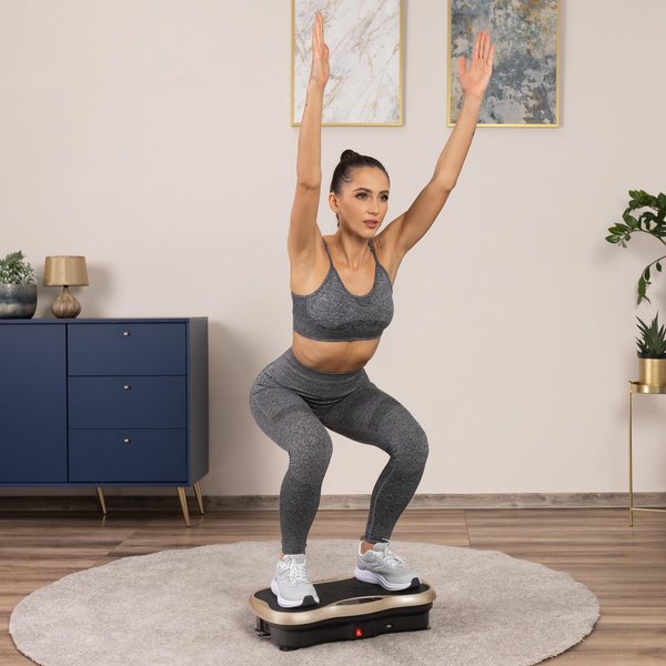 Platforma wibracyjna z pilotem Gymtek - złota