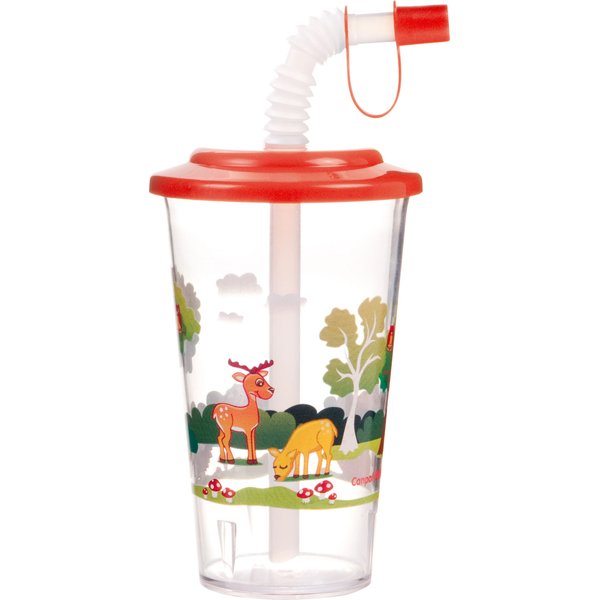 Kubek ze słomką Jakubek 320ml Canpol - pomarańczowy