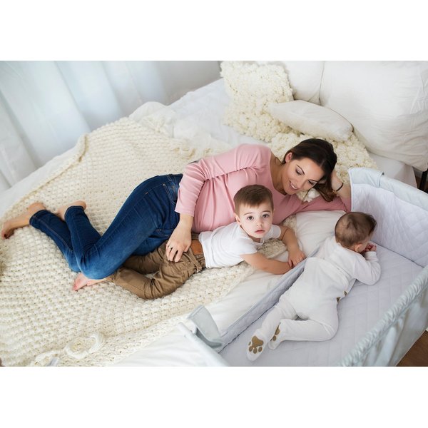 Łóżeczko dostawne Theo Lionelo - concrete