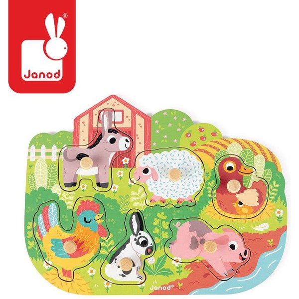 Puzzle drewniane Janod - Wesoła Farma