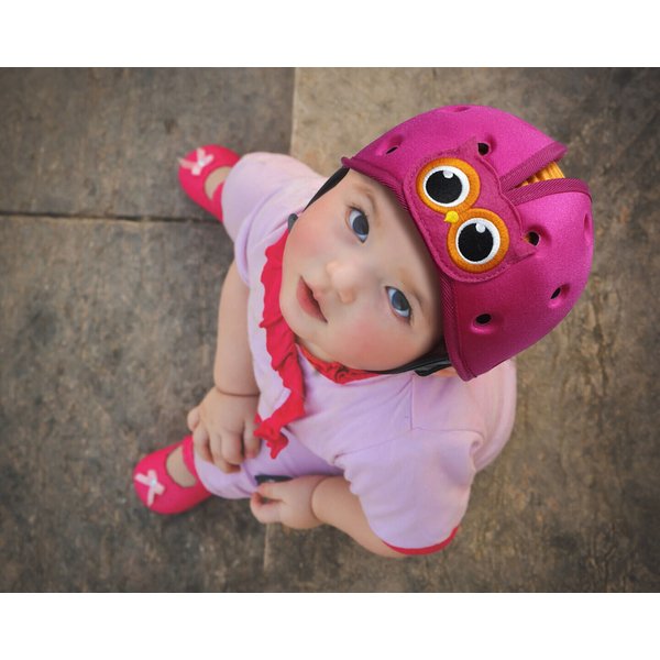 Kask ochronny do nauki chodzenia 7-24m Safehead - sowa różowy