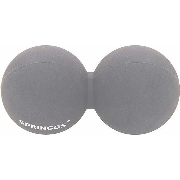 Piłka do masażu lacrosse podwójna 13x6,5cm Springos - szara